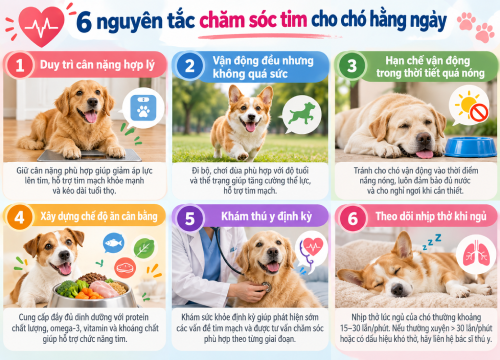 6 nguyên tắc chăm sóc tim cho chó hằng ngày