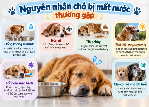Nguyên nhân chó bị mất nước thường gặp