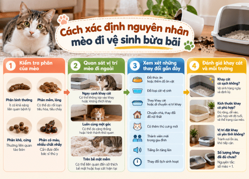 Khi nào mèo đi ngoài không đúng chỗ cần đi khám thú y?