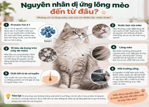 Nguyên Nhân Dị Ứng Lông Mèo Đến Từ Đâu