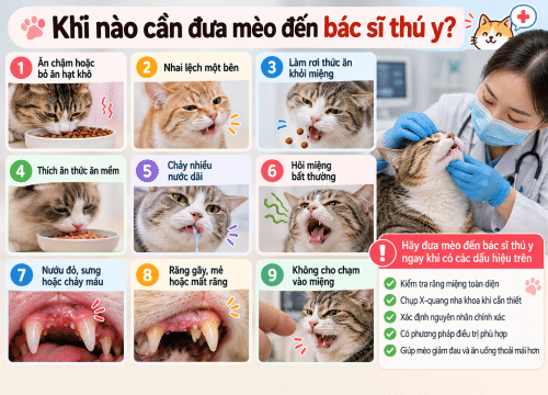 Khi nào cần đưa mèo đến bác sĩ thú y?