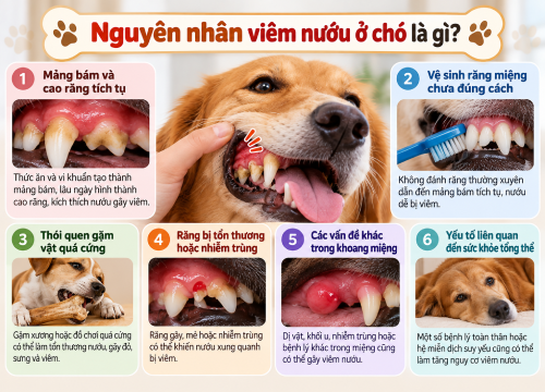 Nguyên nhân viêm nướu ở chó là gì?
